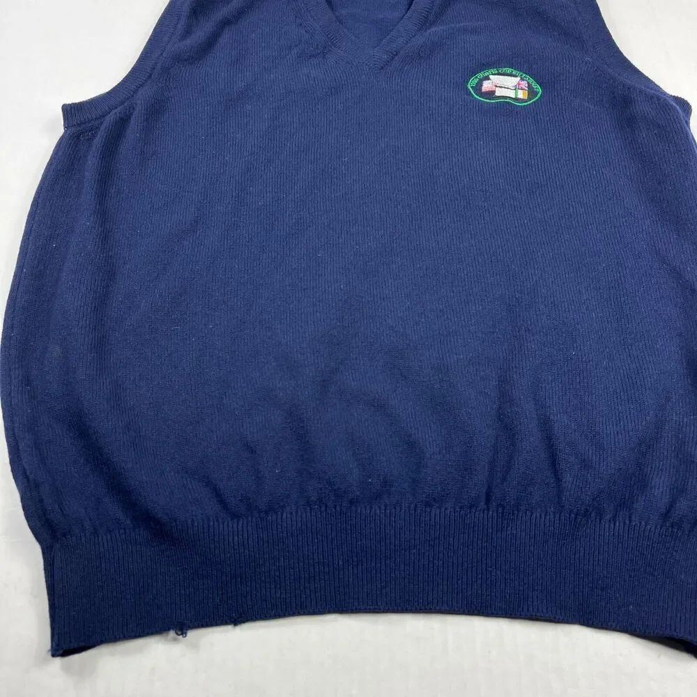 Glenmuir 1891 Mens Lambswool Sweater Vest Blue Vintage Knit 1996 LARGE SCOTLAND - Picture 2 of 10